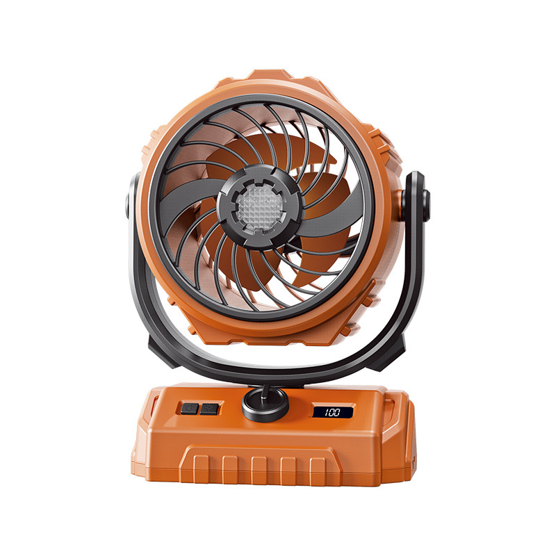 🌬️ 6-inch kampeerventilator met 100 snelheidsstanden – oscillerend, met ledverlichting, digitaal display en grote accu voor buiten en thuis