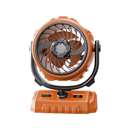 🌬️ 6-inch kampeerventilator met 100 snelheidsstanden – oscillerend, met ledverlichting, digitaal display en grote accu voor buiten en thuis